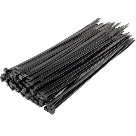 Confezione da 50 fascette stringicavo in nylon nero, 3,6 x 250 mm | Fascette stringicavo nere per giardino, idraulica e recinzio