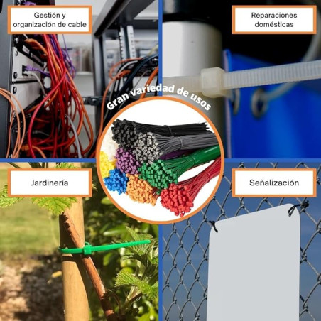 Confezione da 50 fascette stringicavo in nylon nero, 3,6 x 250 mm | Fascette stringicavo nere per giardino, idraulica e recinzio