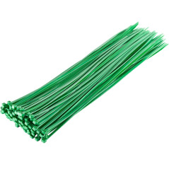 Lot de 50 colliers de serrage en nylon vert, 3,6 x 250 mm | Colliers de serrage verts pour jardin, plomberie et clôtures électri