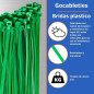 Lot de 50 Collier de serrage plastique 3,6 x 250 mm, serre cable plastique, Bride de câble en plastique autobloquante nylon, ver Lot de 50 Collier de serrage plastique 3,6 x 250 mm, serre cable plastique, Bride de câble en plastique autobloquante nylon, ver