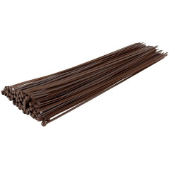 Lot de 50 colliers de serrage en nylon marron, 3,6 x 250 mm | Colliers de serrage marron pour filets de jardin, plomberie et ins