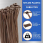 Lot de 50 Collier de serrage plastique 3,6 x 250 mm, serre cable plastique, Bride de câble en plastique autobloquante nylon, mar Lot de 50 Collier de serrage plastique 3,6 x 250 mm, serre cable plastique, Bride de câble en plastique autobloquante nylon, mar