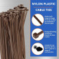 Multipurpose Nylon Cable Ties 3.6 x 200 mm, Brown (Pack of 50)