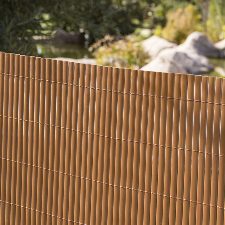 Clôture en PVC marron | Clôture de confidentialité double face en PVC 2 x 3 mètres | Clôture décorative extérieure