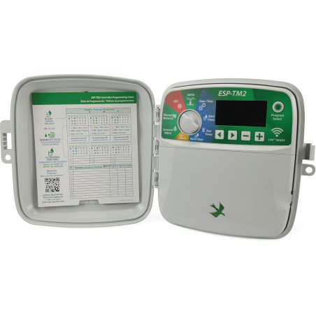 Programador de irrigação elétrica automática para áreas externas Rain Bird ESP-TM2 de 8 zonas + 8 válvulas solenoides 100HV 24V 