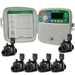 Rain Bird ESP-TM2 6-Zone Outdoor Irrigation Programmer | Automatic Garden Irrigation | 6 Solenoid Valves 100HV 24V 1''