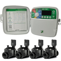 Rain Bird ESP-TM2 4-Zone Outdoor Irrigation Programmer | Automatic Garden Irrigation | 4 Solenoid Valves 100HV 24V 1''