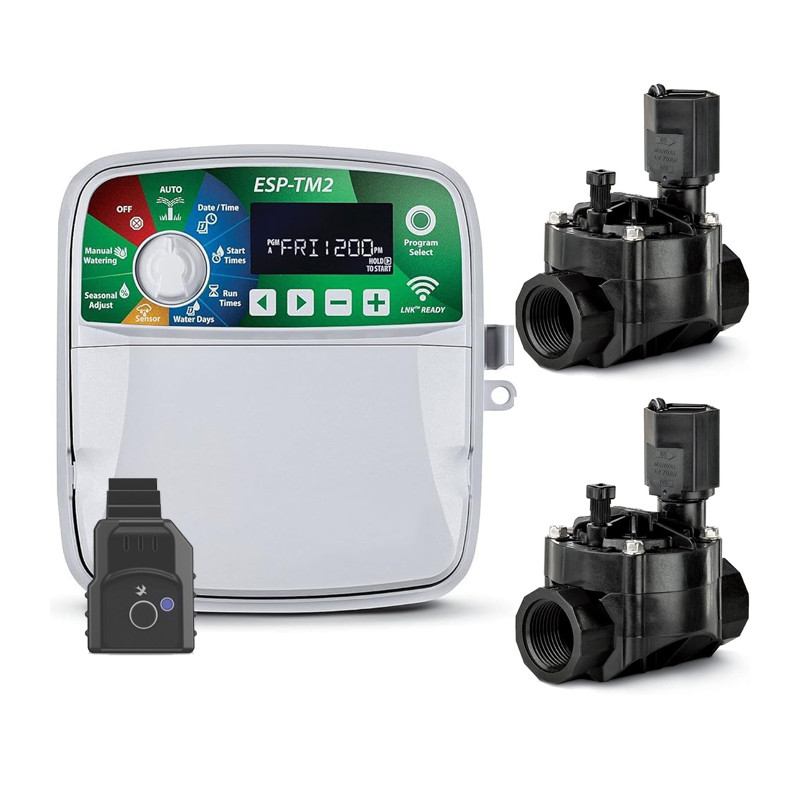 Programmatore di irrigazione Wi-Fi per interni a 4 zone Rain Bird ESP-TM2 | 2 Elettrovalvole 100HV 24V 1''