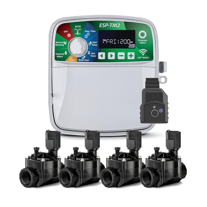 Programmatore di irrigazione Wi-Fi per interni a 4 zone Rain Bird ESP-TM2 | 4 Elettrovalvole 100HV 24V 1'' Programmatore di irrigazione Wi-Fi per interni a 4 zone Rain Bird ESP-TM2 | 4 Elettrovalvole 100HV 24V 1''