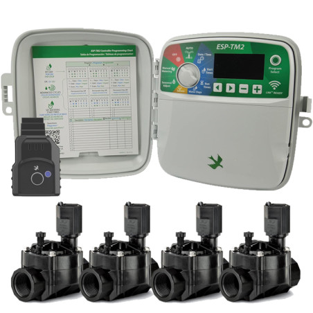 Programmatore di irrigazione Rain Bird ESP-TM2 Wi-Fi a 4 zone per esterni | Irrigazione automatica del giardino | 4 elettrovalvo
