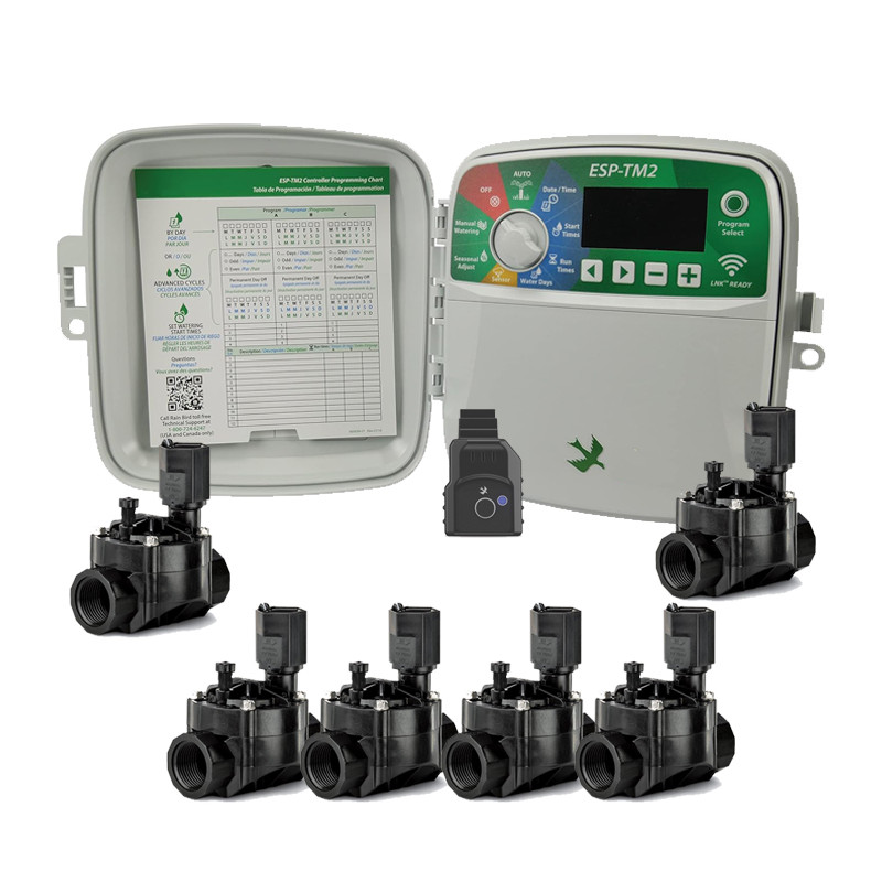 Programmatore di irrigazione Rain Bird ESP-TM2 Wi-Fi a 6 zone per esterni | 6 Elettrovalvole 100HV 24V 1''