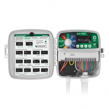 Programmatore di irrigazione Wi-Fi per esterni Rain Bird ESP-TM2 a 8 zone | 8 Elettrovalvole 100HV 24V 1''