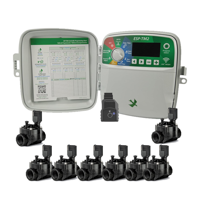 Programmateur d'arrosage extérieur Wi-Fi Rain Bird ESP-TM2 8 zones | Système d'arrosage automatique de jardin | 8 électrovannes 