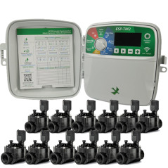 Rain Bird ESP-TM2 12-Zone Outdoor Irrigation Controller | Automatic Garden Irrigation System | 12 Solenoid Valves, 100HV, 24V, 1