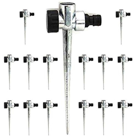 15 Stück Metall-Stift für Bewässerungssprenger 1/2'' | Ständer für Bewässerungssprenger | Erdnagel für Rasenmontage