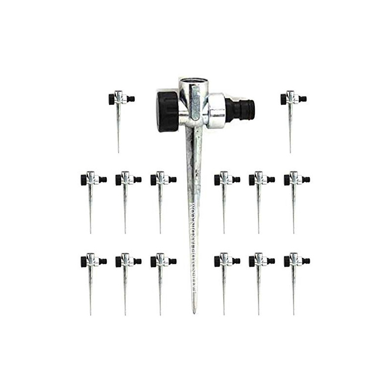 Pincho Porta Aspersor metal 1/2'' | Soporte para Aspersores de riego | Pincho para clavar en césped