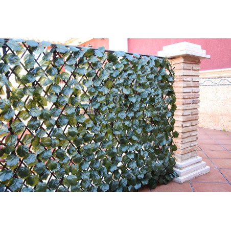 Treliça de madeira 100x200 cm | Treliça de vime com folhas de salgueiro | Treliça decorativa para interior/exterior | Treliça ex