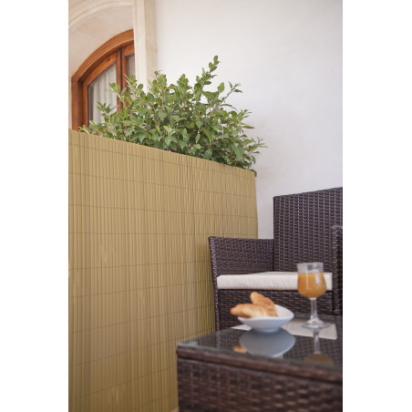 Cañizo PVC Natural | Cañizo Ocultación PVC Simple cara 1,5x5 m | Valla Privacidad Pantalla PVC | Valla Decoración Exterior UV