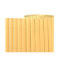 Canisse Synthétique PVC 2 x 5 m avec Cannes Entières naturelle, Brise-Vue pour Jardins, Balcons et Clôtures