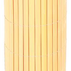 Canisse Synthétique PVC 2 x 5 m avec Cannes Entières naturelle, Brise-Vue pour Jardins, Balcons et Clôtures