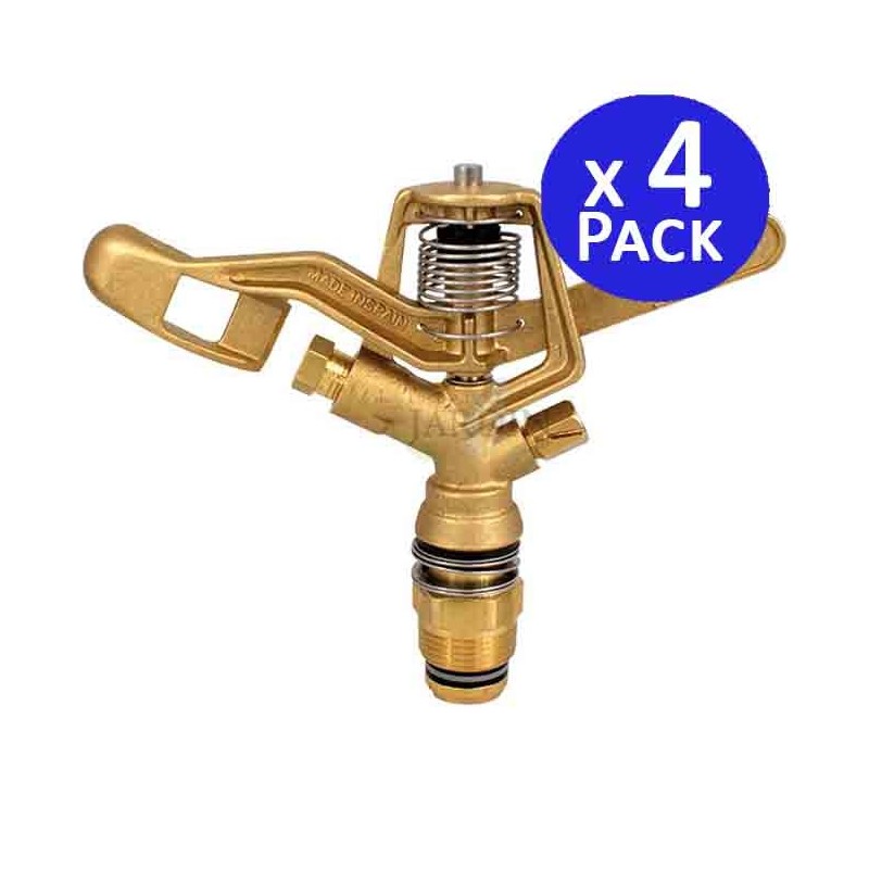Set di 4 Irrigatore Circolare agricolo da irrigazione 3/4'' Maschio in ottone, portata da 13 a 18 m, VYR003501