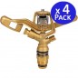 Circular Brass Agricultural Irrigation Sprinkler 3/4'' Male | Pack of 4 Sprinklers with a Range of 13 to 18 m | 360º Garden Spri Circular Brass Agricultural Irrigation Sprinkler 3/4'' Male | Pack of 4 Sprinklers with a Range of 13 to 18 m | 360º Garden Spri