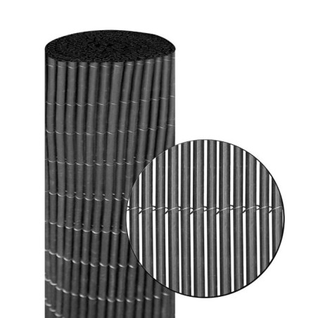 Mimbre Ocultación Gris 1,5x3 m | Cerramiento Mimbre Artificial Terraza Jardin PP+PE | Valla Decorativa Ocultación 90%