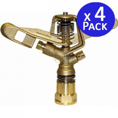 Irrigatore circolare in ottone da 3/4" femmina, da 13 a 18 metri. 4 unità