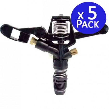 Irrigatore rotondo da 3/4" con ugello in ottone, da 13 a 18 metri. 5 unità