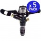 Set di 5 Irrigatore Circolare agricolo da irrigazione 3/4'' in ottone, portata da 13 a 18 m, VYR003600