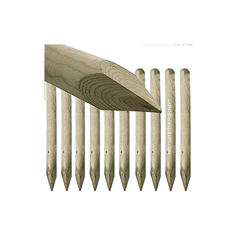 Lot de 10 Tuteur en bois 200 cm Ø 8 cm | Tuteurs avec Pointe | Poteaux en Bois | Piquets de Fixation | Piquets de Jardin Lot de 10 Tuteur en bois 200 cm Ø 8 cm | Tuteurs avec Pointe | Poteaux en Bois | Piquets de Fixation | Piquets de Jardin