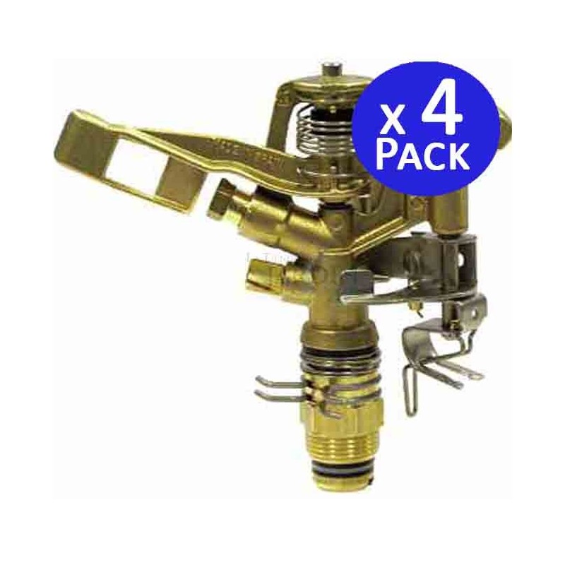 Verstellbarer Messing-Bewässerungsregner für die Landwirtschaft, 3/4 Zoll | 4er-Pack Regner mit einer Reichweite von 12–19 m | S