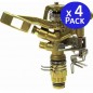 Set di 4 Irrigatore settoriale agricolo da irrigazione 3/4'' in ottone, portata da 12 a 19 m, VYR006001