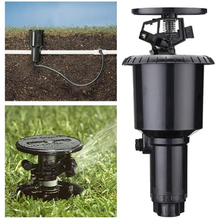 Pop-up Sprinkler for In-Ground Irrigation | MaxiPou Impact Agricultural Sprinkler 6-13 m 1/2" | Adjustable Circular Sprinkler