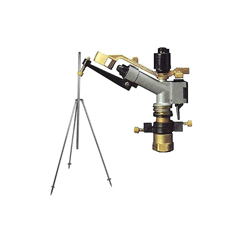 Cannone per irrigazione IBIS + treppiede | Irrigatore agricolo ad angolo regolabile | Filettatura femmina da 1'', 13 a 23 metri Cannone per irrigazione IBIS + treppiede | Irrigatore agricolo ad angolo regolabile | Filettatura femmina da 1'', 13 a 23 metri