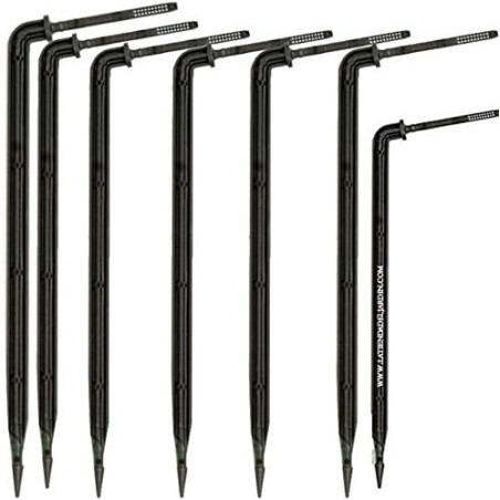 Confezione da 250 picchetti curvi per irrigazione a goccia | Picchetti per microtubi da 15 cm, 2,6 litri/ora | Picchetto per irr