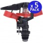 Set di 5 Irrigatore agricolo circolare e settoriale da 1/2'' | Irrigatore a impulsi per prato da 8 a 13 m Set di 5 Irrigatore agricolo circolare e settoriale da 1/2'' | Irrigatore a impulsi per prato da 8 a 13 m