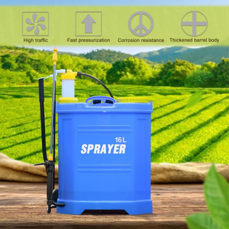 Spruzzatore a pressione con indicatore di livello Zaino da 16L per irrorazione, solfatazione, irrigazione di frutteti e giardini