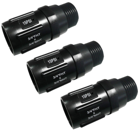 Lot de 3 régulateurs de pression d'eau 3/4" | Réducteur de pression pour irrigation goutte à goutte 1 bar 15 PSI | Réducteur de 