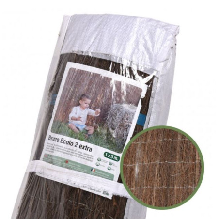 Tela de urze 1 x 5 m | Tela de urze natural | Cerca de tela de 85% para jardins e terraços 1,7-2,1 kg/m2