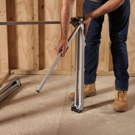 Stanley 2-Pack Folding Metal Sawhorses | Open: 73.6 x 42.4 x 85.5 cm | Folded: 10.5 x 9.6 x 79.4 cm