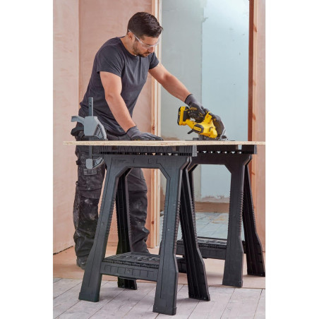 Cavalletti pieghevoli in PVC Stanley, confezione da 2 | 57,1 x 12,6 x 81,8 cm | Cavalletto leggero con capacità di carico di 362