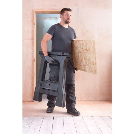 Tréteaux pliants Stanley en PVC (lot de 2) | 57,1 x 12,6 x 81,8 cm | Tréteau léger avec une capacité de charge de 362 kg