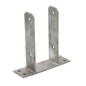 Base U per palo in legno da 7 cm | Ancoraggio per pavimento a forma di U zincato | Supporto per palo in legno 16x20x7,1 cm