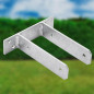 U-shaped base for 7 cm wooden post | Galvanized U-shaped ground anchor | Support for wooden post 16x20x7.1 cm U-shaped base for 7 cm wooden post | Galvanized U-shaped ground anchor | Support for wooden post 16x20x7.1 cm