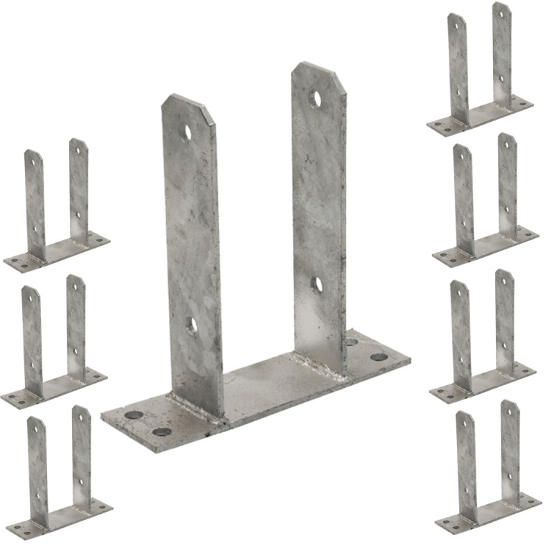 Pack 8 Base en U para Poste de madera 7 cm | Anclaje Galvanizado Suelo en U | Soporte Poste de Madera 16x20x7,1 cm Pack 8 Base en U para Poste de madera 7 cm | Anclaje Galvanizado Suelo en U | Soporte Poste de Madera 16x20x7,1 cm