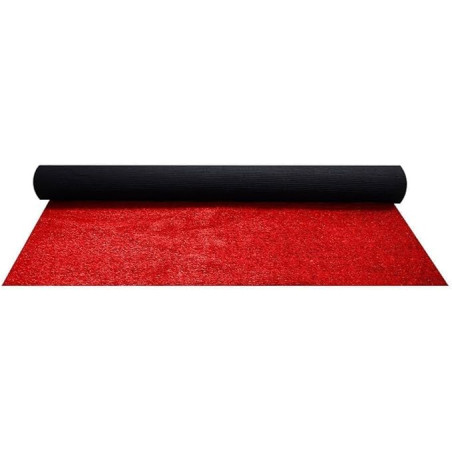 Gazon synthétique rouge 7 mm | Rouleau de 2 x 10 m | Moquette synthétique résistante | Idéal pour événements, terrasses et salon