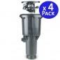 Aspersor pop-up embutido no solo, pacote com 4 unidades | Aspersor Rain Bird MaxiPaw de 1/2" e 3/4" | Alcance de 6,7 a 13,7 m