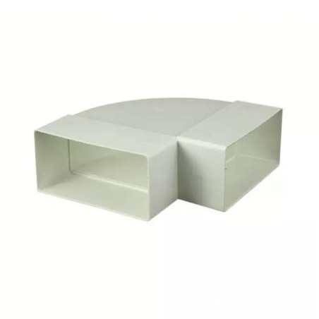 Coude rectangulaire horizontal 90° 55 x 110 mm | Accessoire de ventilation coupe-feu pour bouches d'extraction | Haute efficacit