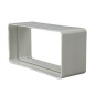 Conector retangular para saída de ar de exaustão de 55x110 mm | Conexão resistente a chamas | Resistente à umidade e altas tempe Conector retangular para saída de ar de exaustão de 55x110 mm | Conexão resistente a chamas | Resistente à umidade e altas tempe